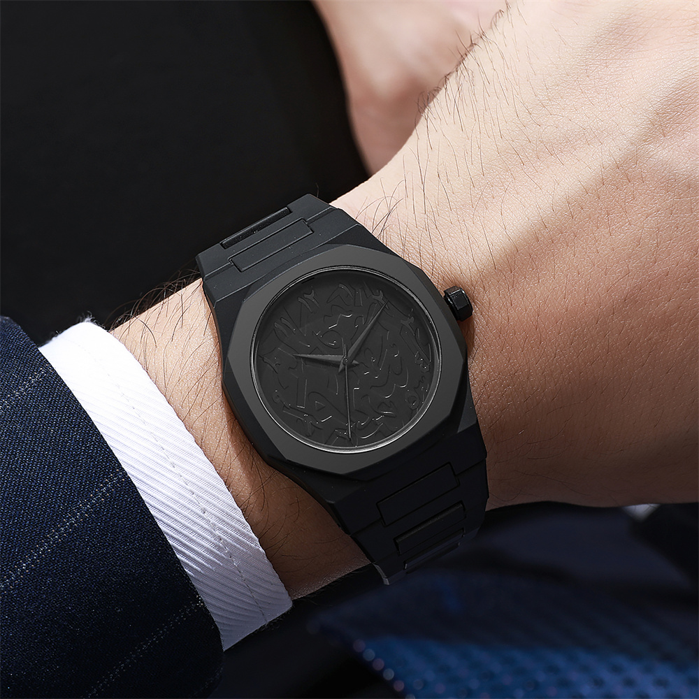 Men's Fashion Simple Black Lar - Butterfly Clasp Deployant recensie en prijs