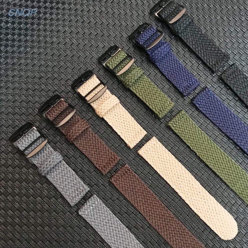 20mm 22mm Black Navy solid col - Perlon Strap Woven recensie en prijs