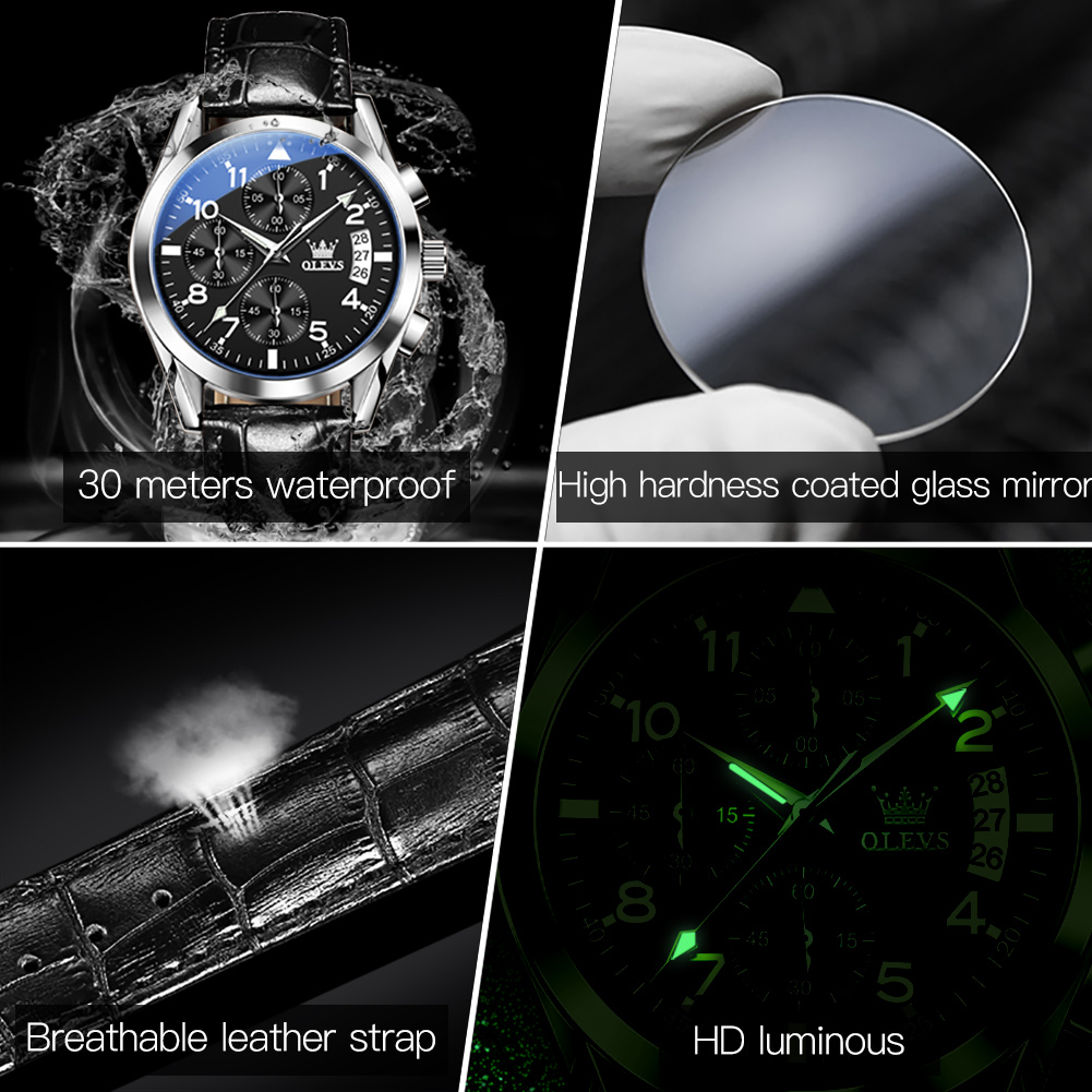 OLEVS Quartz Watch for Men Ori - Leather Watch Band Men recensie en prijs