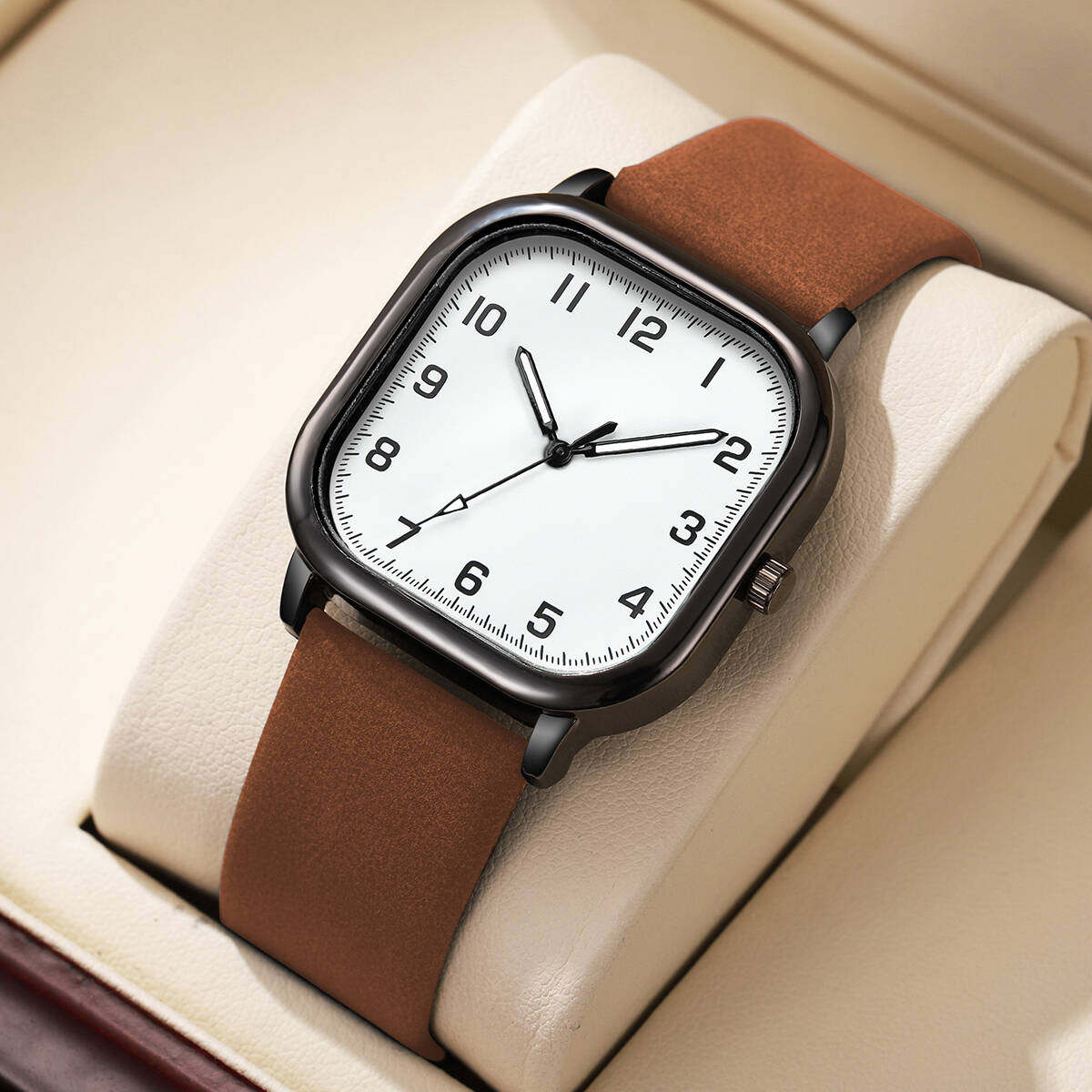 Fashion Square Men Watches Sim - Leather Watch Band Men recensie en prijs