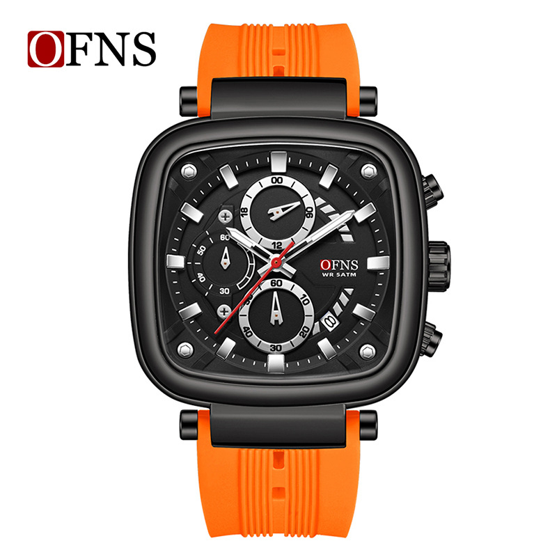 OFNS square waterproof sports  - Rubber Strap Diver recensie en prijs