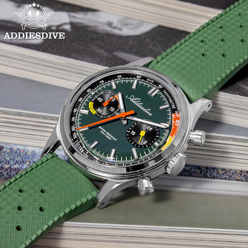 ADDIESDIVE Chronograph VK64 Wa - Rubber Strap Diver recensie en prijs