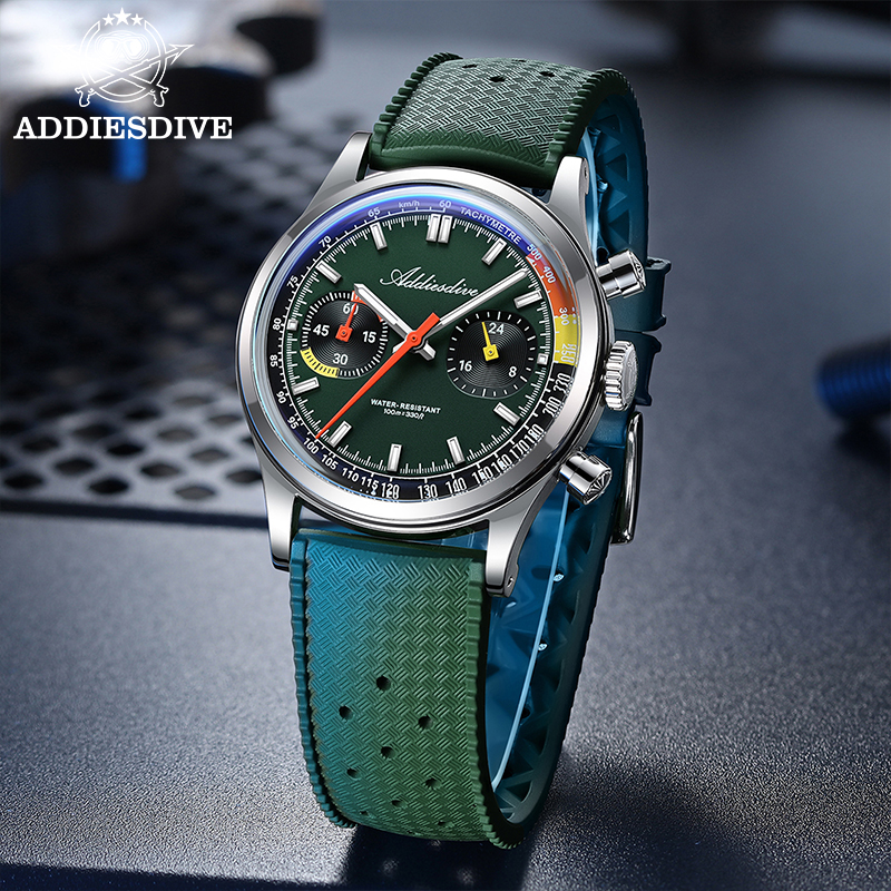 ADDIESDIVE Chronograph VK64 Wa - Rubber Strap Diver recensie en prijs