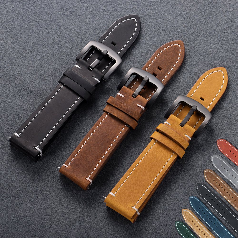 Vintage Calfskin Leather Watch - Leather Strap Quick Release recensie en prijs
