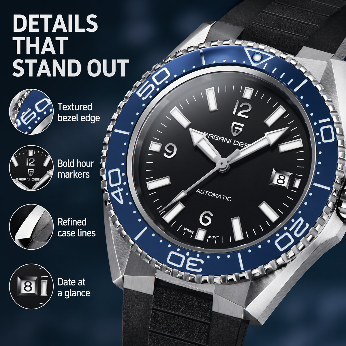 Pagani Design New Men's Mechan - Rubber Strap Diver recensie en prijs