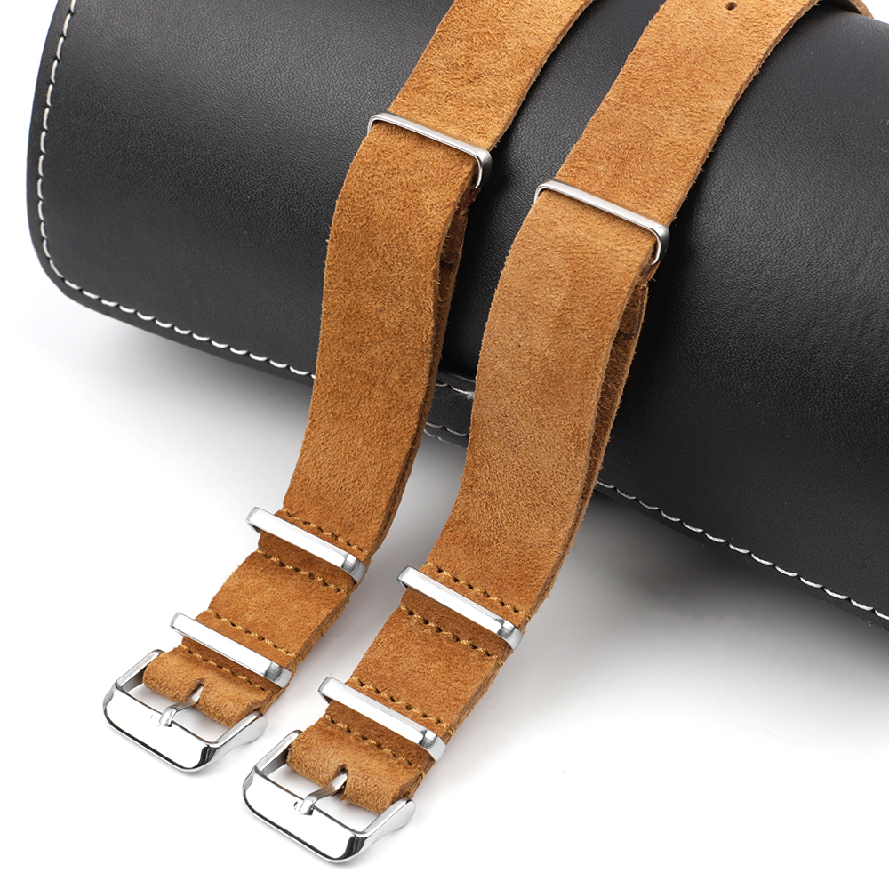 Soft Retro Suede Genuine Leath - Nato Strap Nylon recensie en prijs