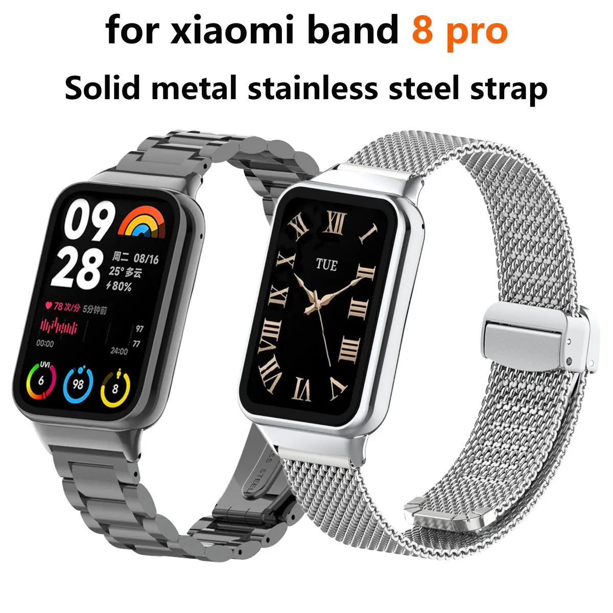 Suitable for Xiaomi band 8pro  - Mesh Strap Metal recensie en prijs
