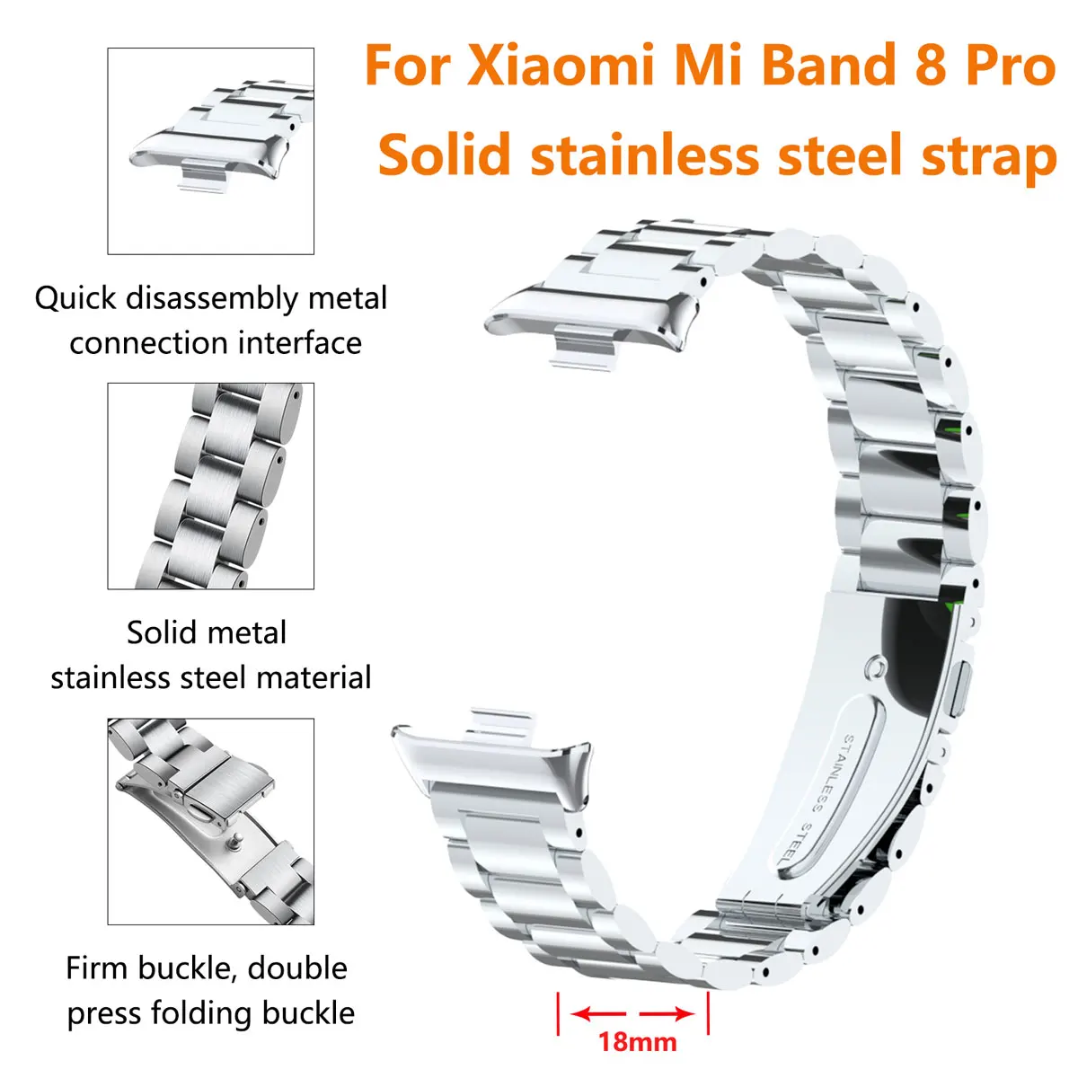 Suitable for Xiaomi band 8pro  - Mesh Strap Metal recensie en prijs