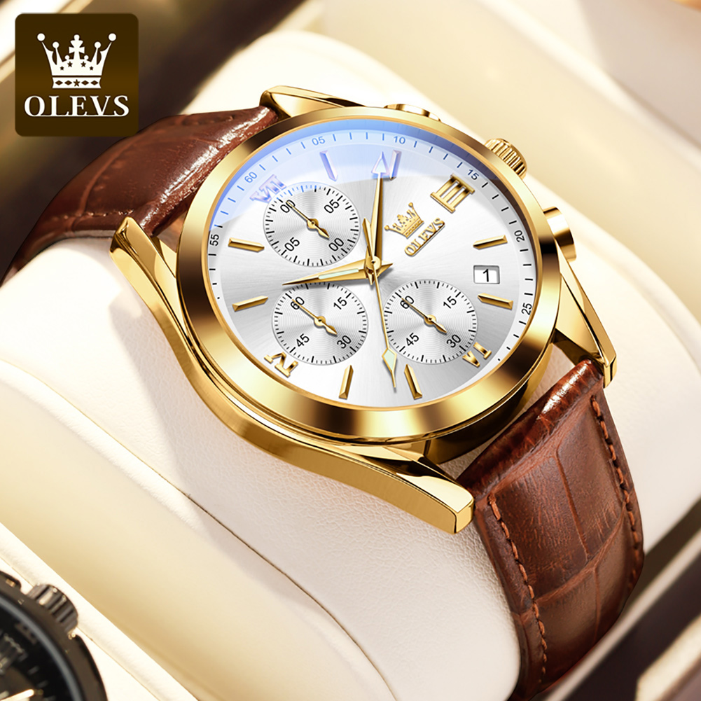 OLEVS 2872 Chronograph Men's W - Leather Watch Band Men recensie en prijs