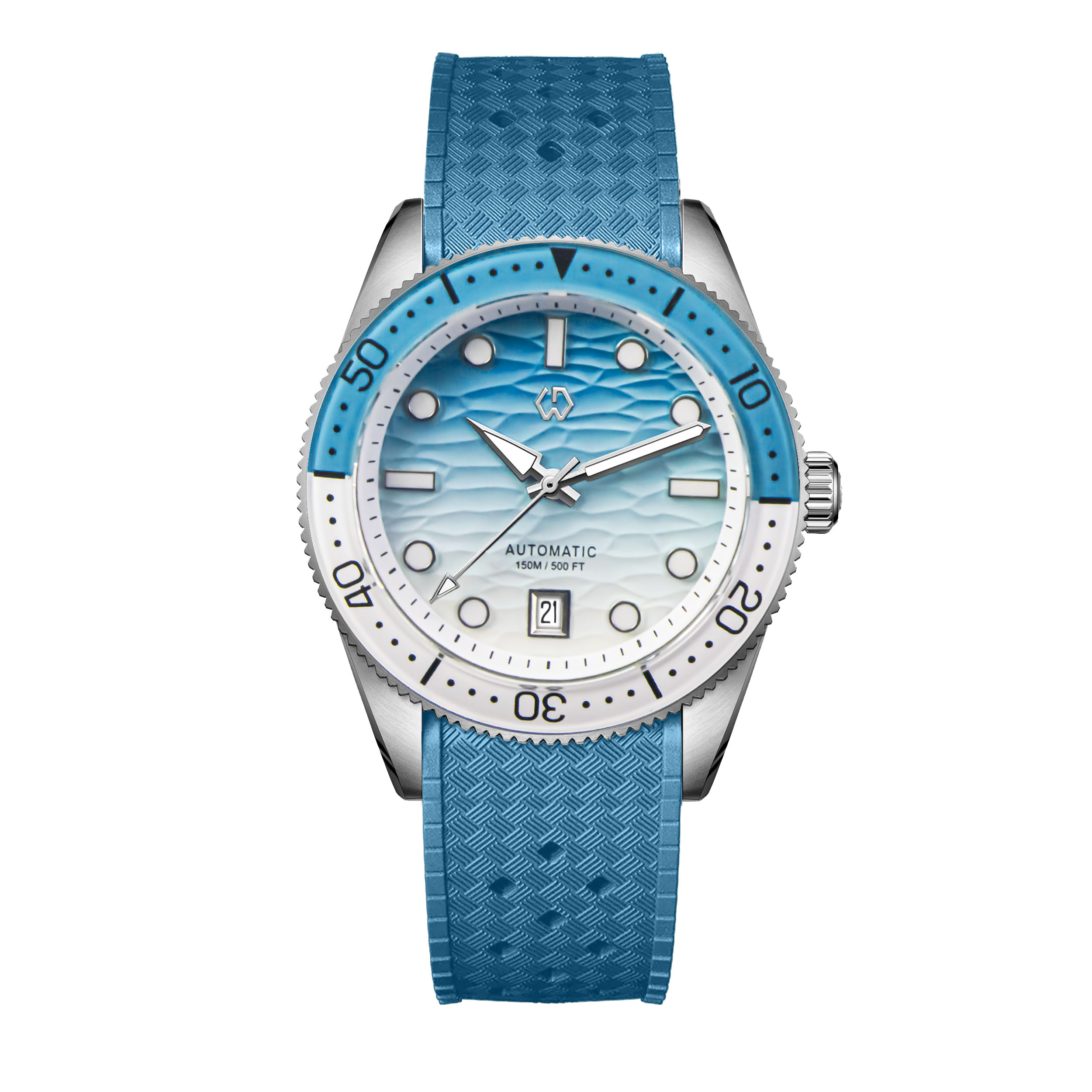 40mm Diver Watch Texture Men's - Rubber Strap Diver recensie en prijs