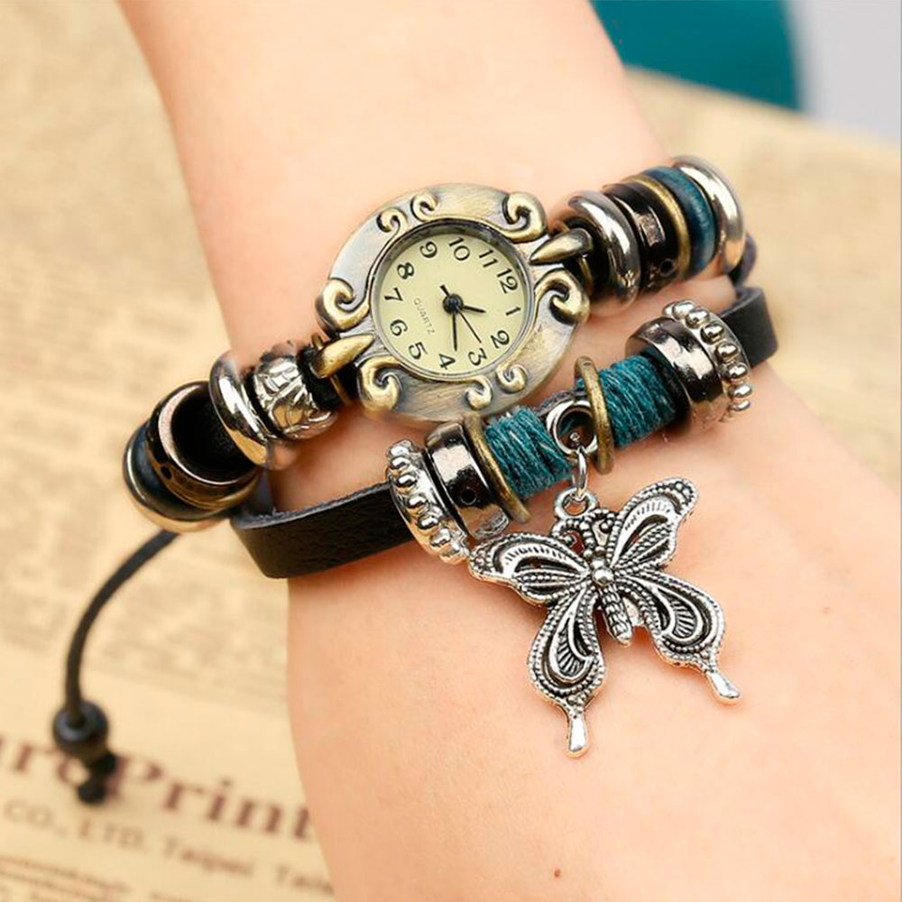 Handmade Butterfly Beads Brace - Leather Watch Band Men recensie en prijs