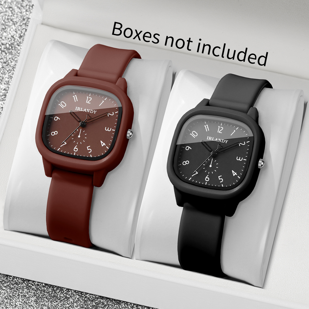 2PCS Fashion Square Arabic Dia - Silicone Band Women recensie en prijs