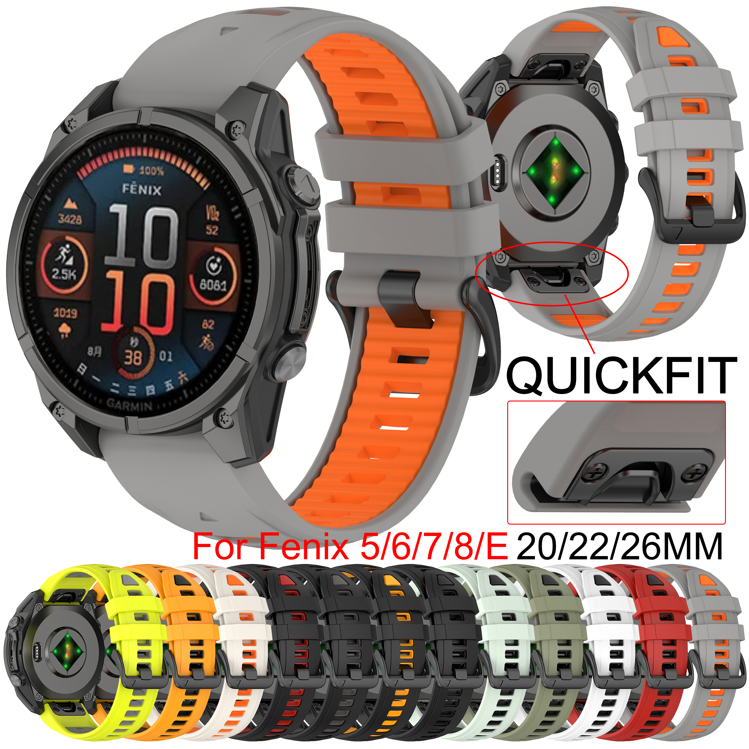 QuickFit 20mm 22mm 26mm Strap  - Silicone Watch Band 22Mm recensie en prijs