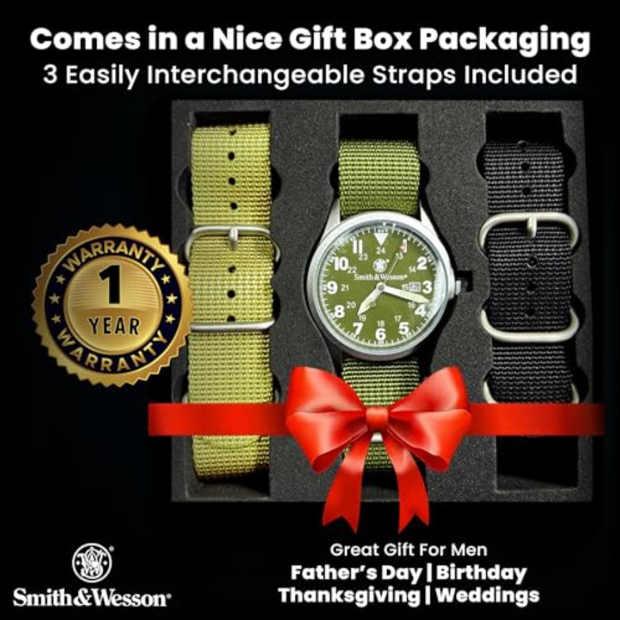 Men's Military Watch, 3 Interc - Canvas Strap Watch recensie en prijs