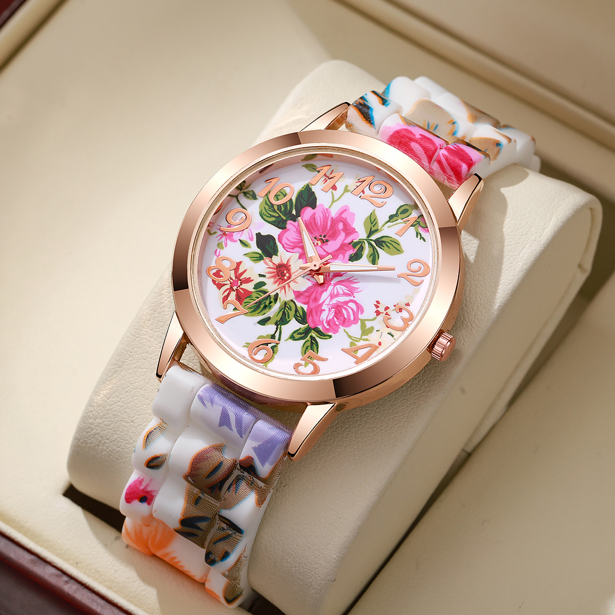 Fashion Flowers Printed Women  - Silicone Band Women recensie en prijs