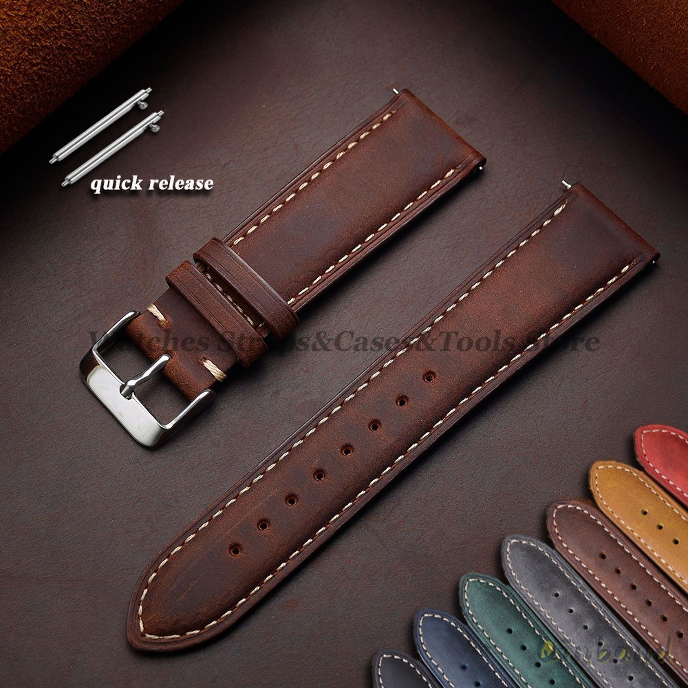 Vintage Cowhide Leather Watch  - Leather Strap Quick Release recensie en prijs