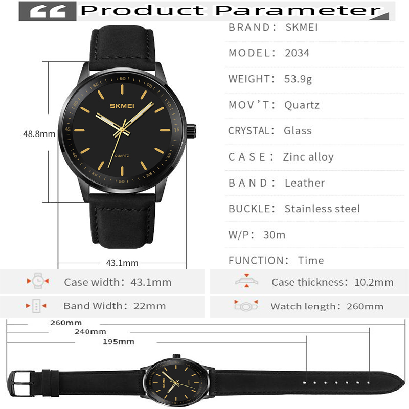 Skmei Original Brand Quartz Wa - Leather Watch Band Men recensie en prijs